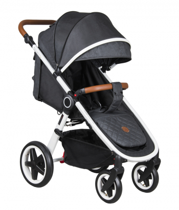 Прогулочная коляска Coletto JOGGY — black, белая рама