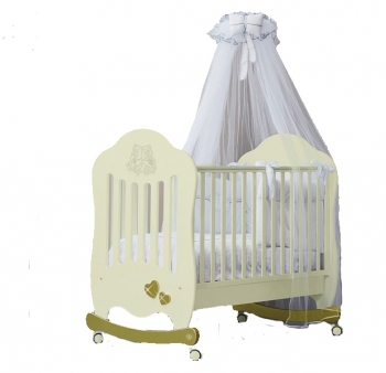 Детская кроватка Bambolina Emozione 125х65 — слоновая кость