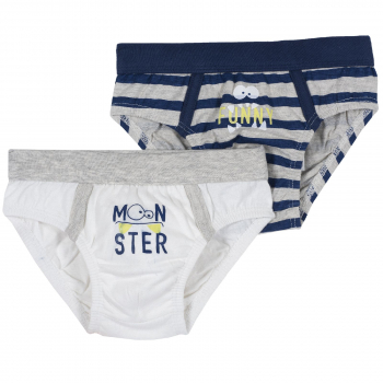 Трусики (2 шт.) Chicco, принт Funny, для мальчиков, цвет светло-серый