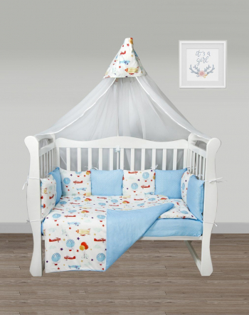 Комплект Premium в кроватку 18 предметов AmaroBaby Воздушный парад