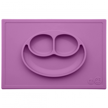 Тарелка с подставкой EZPZ HAPPY MAT — черничный