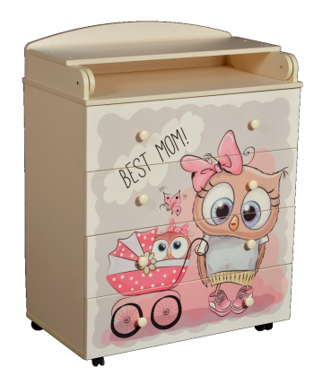 Пеленальный комод Антел Lilu 6 — Слоновая кость