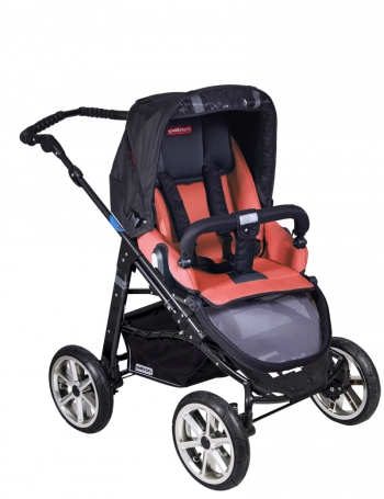 Прогулочная  коляска Patron Fenix 4XC-B (черная рама)  — gento salmon 649