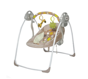 Электрокачели Baby Care Riva с адаптером — Коричневый (Brown)
