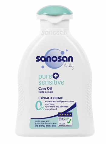 Детское масло для ухода за чувствительной кожей Sanosan Pure+Sensitive, 200 мл