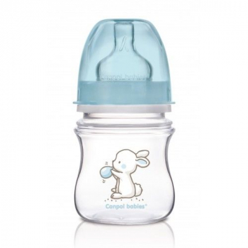 Бутылочка Canpol EasyStart Little cuties PP, шир. горл., антикол., 120 мл, 0+, арт. 35/218 — голубой