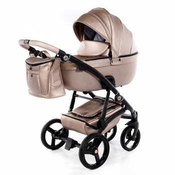 Коляска 2 в 1 Tako Laret Premium — TLP-03 (кожа перламутровая/короб перламутровый/рама черная)