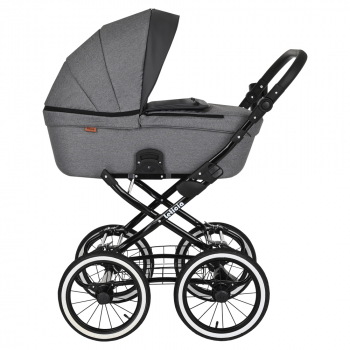 Коляска для новорожденных Pituso Leticia Classic/14d — Antracyt+Кожа Antracyt Metalic