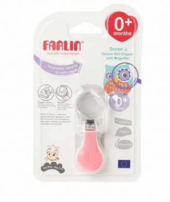 Детские маникюрные щипчики с лупой Farlin — Розовый