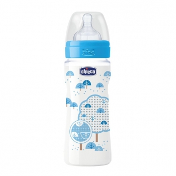 Бутылочка Chicco Well-Being Boy 4 мес.+, сил.соска, РР, 330 мл 310205116