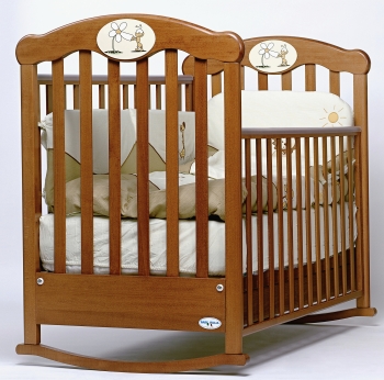 Детская кроватка-качалка Baby Italia Amica — Орех (Noce)