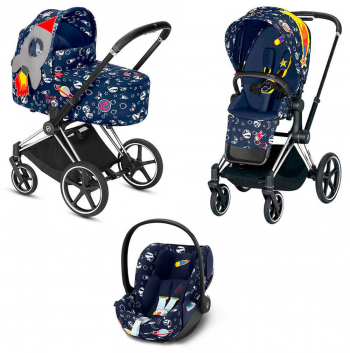 Коляска 3 в 1 Cybex Priam III Anna K Space Rocket (Cloud Q) — Chrome Black