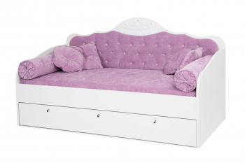 Кровать диван ABC-KING ПРИНЦЕССА 190*90 светло-сиреневый велюр