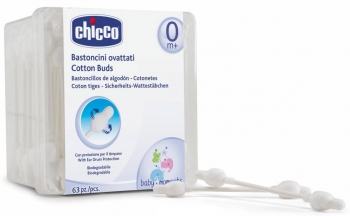 Ватные палочки Chicco (с ограничителем) — 63 шт.