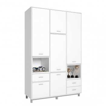 Шкаф трехсекционный Polini Mirum 2335 — Белый/Белый