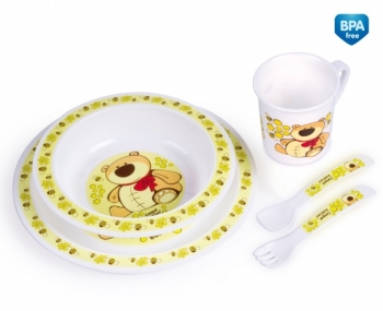 Набор обеденный пластиковый Canpol, арт. 4/401, 12+ мес. — желтый