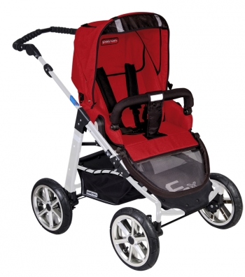 Прогулочная  коляска Patron Fenix 4XC-S (серебряная рама)  — spirit ruby red 660