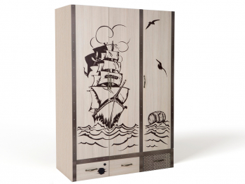 Шкаф 3х дверный ABC-KING PIRAT — Ваниль