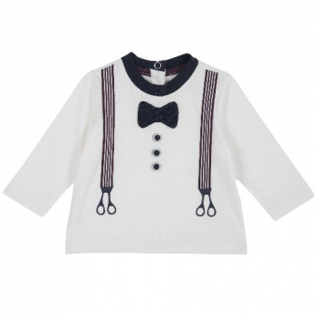 Лонгслив Chicco принт Бабочка, для мальчиков, цвет белый (ошибка)