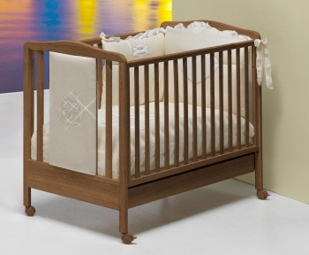 Детская кроватка Bambolina Soffio 125x65 — орех