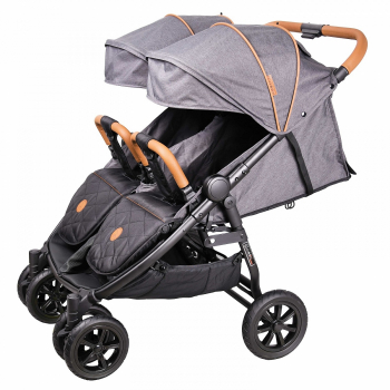 Коляска для двойни и погодок Coletto Enzo Twin — dark grey