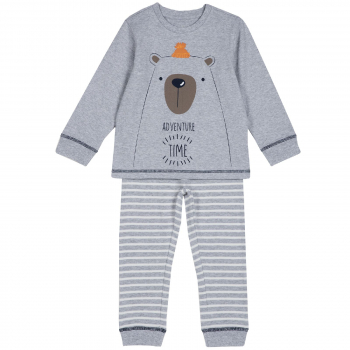 Пижама Chicco, принт adventure time медведь, цвет серый