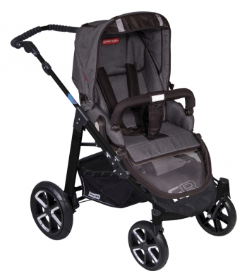 Прогулочная коляска Patron Fenix 4C-S (серебряная рама)  — tweed stone grey 601