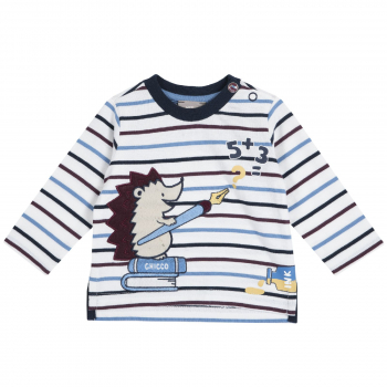 Лонгслив Chicco принт Ежик, для мальчиков, цвет серый