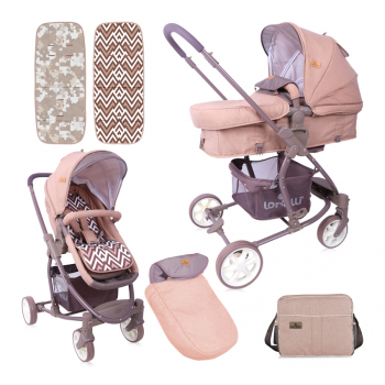 Коляска-трансформер LORELLI Aster — Бежево-коричневый / Beige&Brown Lines 1940