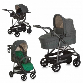 Коляска 3 в 1 Hauck Rapid 4S Plus Trioset — caviar/emerald