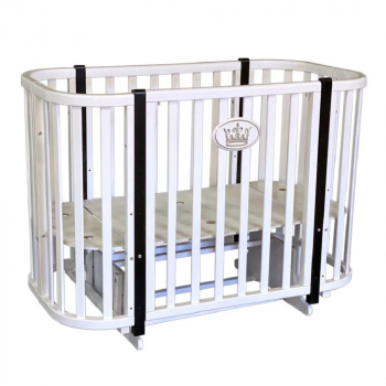 Детская кроватка КЕДР Estelle 4 (маятник) — Белый/Венге