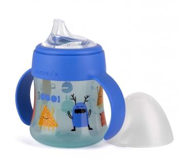 Поильник Suavinex с ручками BOOO от 4мес — синий