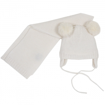 Шапка с шарфом Chicco для девочек, цвет белый