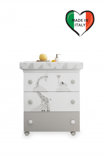 Пеленальный комод Pali Savana — белый/серый