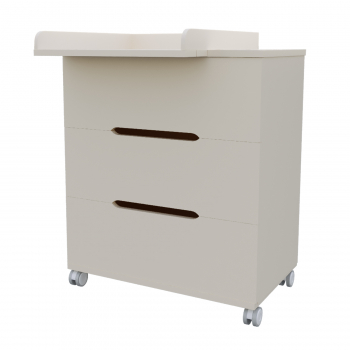 Комод Incanto ANNIKEN ECCO 800/3 со съемным пеленальным столиком, ЛДСП — Белый-Бук