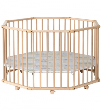 Детский манеж-кроватка Geuther Octo-Parc 107х107 — натуральный 04