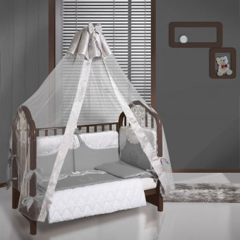 Комплект постельного белья Esspero Grand Royal + Балдахин Esspero Tracery — Grey