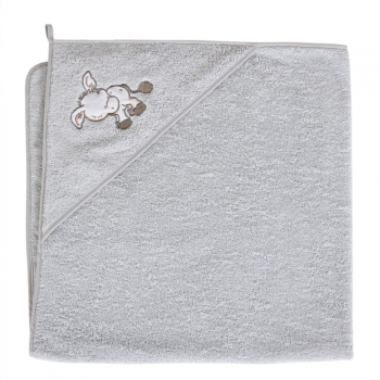 Полотенце-уголок Ceba Baby 100x100 см — W-815-095-261 Little Donkey grey