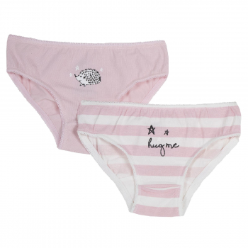 Трусики (2 пары) Chicco, принт Ежик, для девочек, цвет розовый