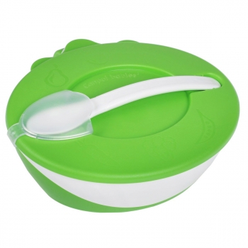Миска с ложкой Canpol Little cow, 9 мес., арт. 31/406 — зеленый