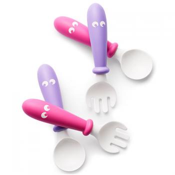 Комплект из 2-х ложек и 2-х вилок BabyBjorn — Розовый - Лиловый