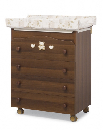 Пеленальный комод с ванночкой Erbesi Royal — Walnut (орех)