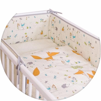Постельное бельё Ceba Baby с принтом 3 предмета — Fox Ecru Lux