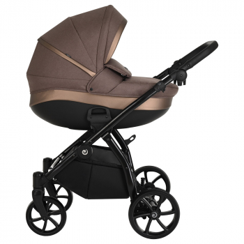 Коляска 2 в 1 Tutis Nanni (2023) — Тем.Коричневая +Кожа Капучино Метталик
