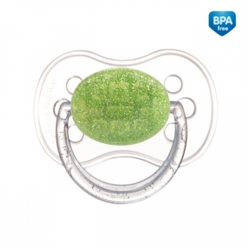 Пустышка круглая Canpol Moonlight латекс, 6-18 мес., арт. 22/617 — зеленый