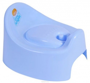 Горшок детский Little Angel "I m", с крышкой — голубой пастельный