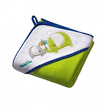 Полотенце велюровое BabyOno (100*100 см) — Зеленый