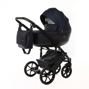 Коляска 2 в 1 TAKO CORONA — TC-05 темно-синий/узор золото