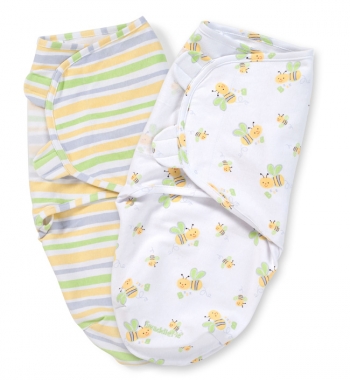 Конверт для пеленания Summer Infant SWADDLEME (размеры S/M) — пчелки/полоска Buzzy Bees Toss 2 шт. (р-р S/M)