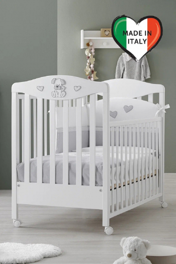 Детская кроватка Erbesi Lucky — Белый/Серый